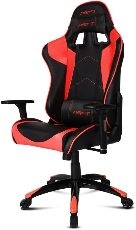 Drift DR300BR - Silla Gaming Profesional, (Polipiel Alta Calidad, Ergonómica), Color Negro/Rojo
