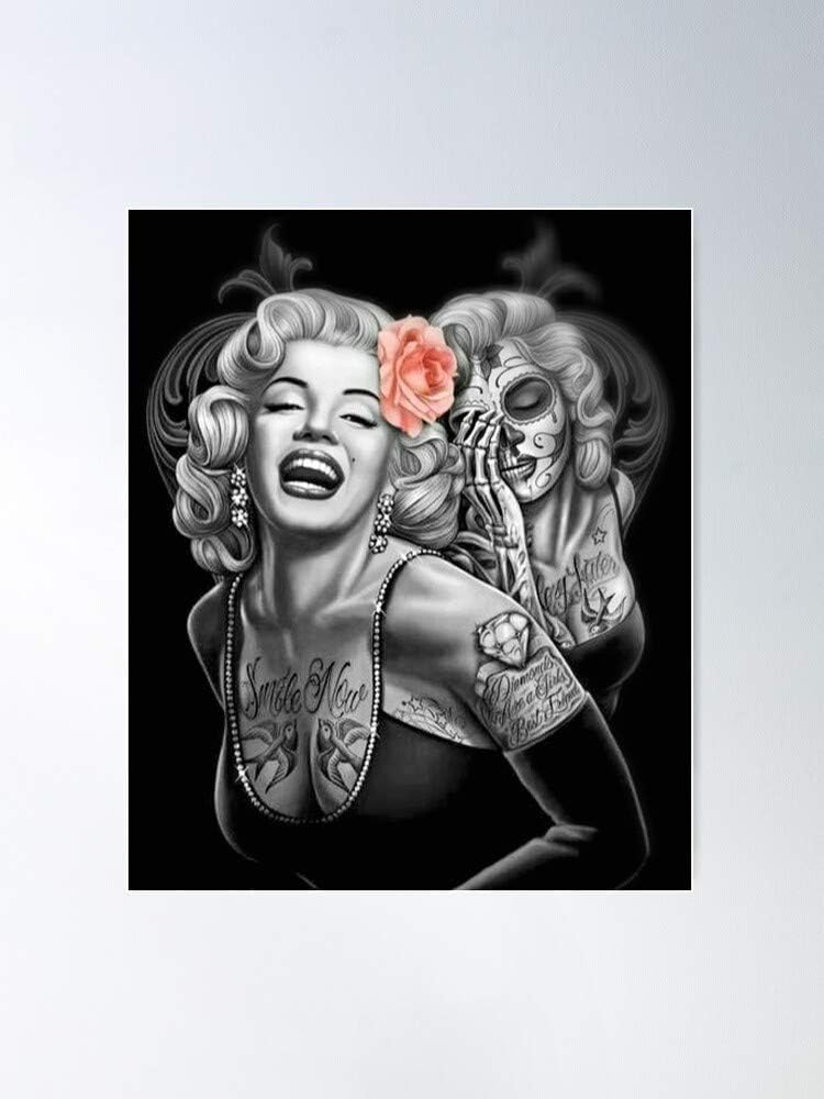 Amazon Com 95sfashion Skeleton Smile Cry Skull Later Now Marilyn Monroe The Most Impressive And Stylish Indoor Decoration Poster Available Trending Now Posters Prints