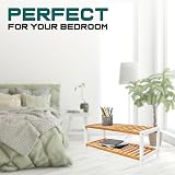 1ABOVE Bamboo 2 Tier Shoe Rack Plant Rack White Natural 67x25x32 cm view 9