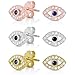 SPOIL CUPID 925 Sterling Silver CZ Simulated Diamond Jewish Mini Evil Eye Symbol Religious Stud Earrings