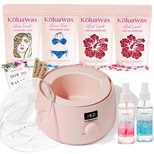 KoluaWax Premium Waxing Kit for Women Hot Melt Wax Warmer for Hair
