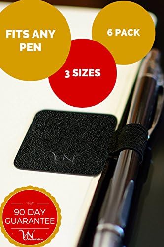 Pen Loops x 6 - 3 SIZES Holders to FIT ANY PEN SIZE - BETTER STICKINESS &amp; Durability - Premium Quality - Never Lose your Pen Again, Apple Pencil or Stylus