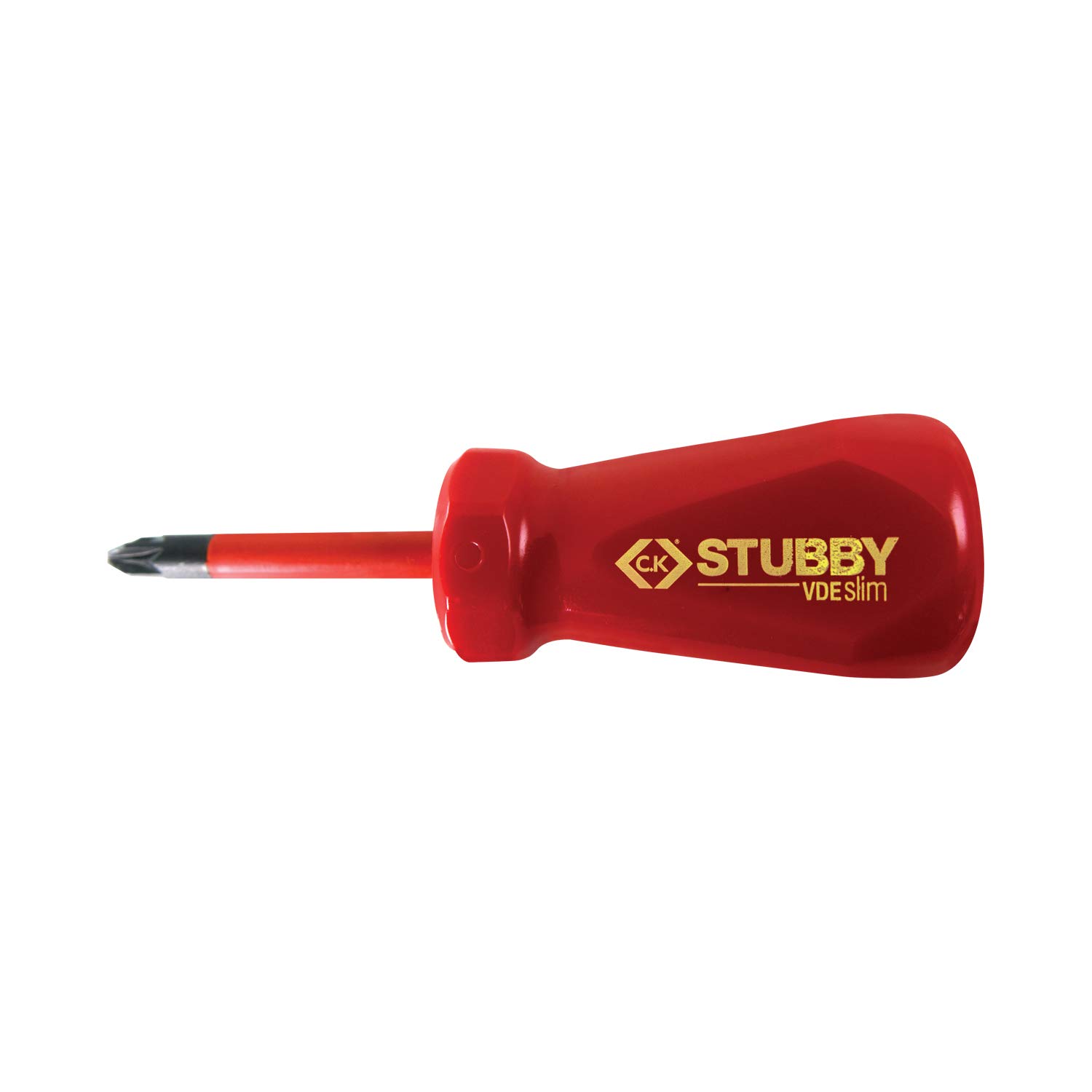 C.K T48345-2 Stubby Vde/1000V Slim Screwdriver Mod2 (Plusminus), Red