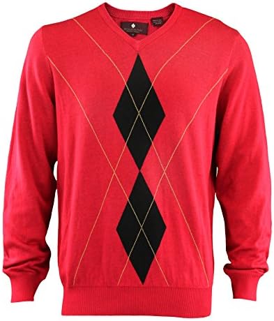 Argyle Culture Mens Diamond Pattern V-Neck Sweater, Color Options