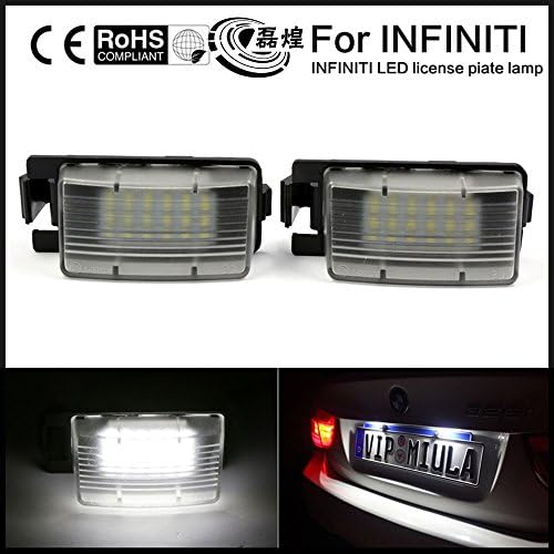 LEIHUANG Direct Fit White LED License Plate Light Lamps For Nissan 370Z GTR Infiniti G37