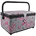 Singer 57261 Vintage Sewing Baskets, Large, Pink/Black