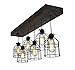 West Ninth Vintage Fayette Wood Pendant Chandelier Light | Indoor Home Ceiling Fixture W/ Caged lights