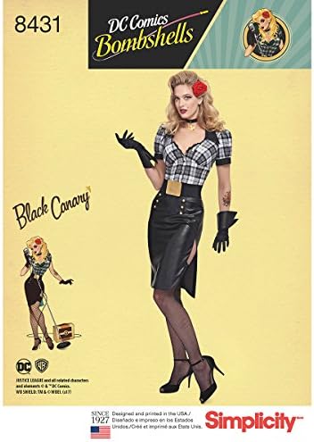 SimplicitySimplicity 8431 Women's DC Comics Bombshell Black Canary Costume Sewing Pattern, Size 6-14