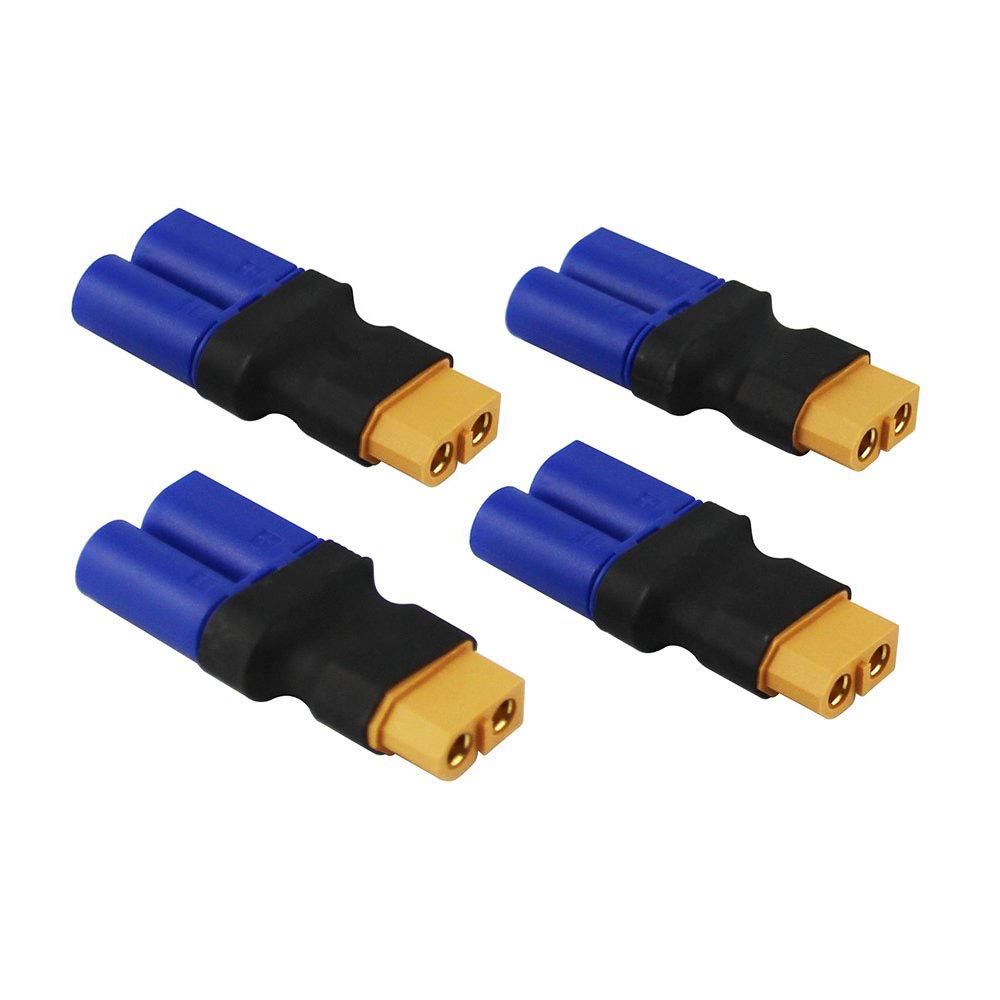 FLY RC 4pcs Female XT60 to Male EC5 Adapter, Male EC5 to Female XT60 Connector Adapter No Wires RC LiPo Battery Connectors