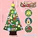 Ayeboovi Felt Christmas Tree for Kids, DIY Felt Christmas Tree Game with 35 Pcs Ornaments and Xmas Banner for Kids, Wall Hanging Ornaments Kids Gifts for Christmas Decorations (Green)