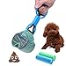 CINOTON Pooper Scooper, Dog Clean Up Tool, Pet Waste Scoop with Poop Bags Handly Pick up Jaw for Dog and Cats (Blue)