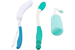 Toilet Aid Set for Limited Mobility Users Long Handle Bath Brush Perineal Washer 3 Piece Bathroom Tools Long Handle Bath Brus