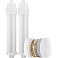 Luxsego 2+1 Pack Replacement Filters for Filtered Shower Head, Water Softener PP Cotton and Mineral Stone Beads, Remove Chlorine and Heavy Metals, Improve Dry Itchy Skin & Hair