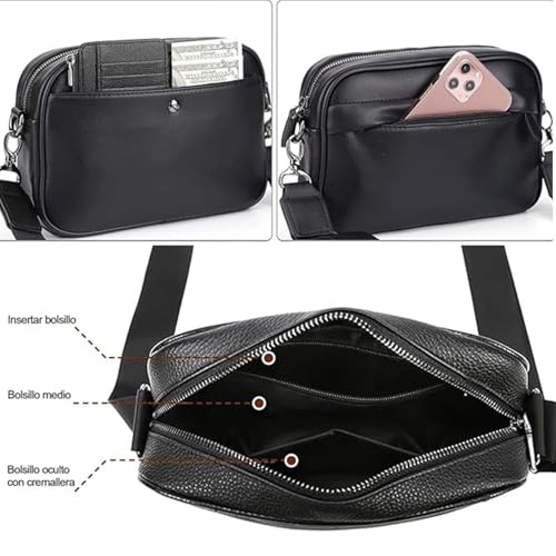 Bandolera Hombre,riñonera hombre,Bandolera Hombre,bolsa de mensajero,Crossbody,Bolso Para Correa De Hombro Desmontable,seAlta capacidadpuede usar en la vida diaria o en el trabajo