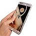 LA GO GO(TM iPhone 5/5s Case, Beauty Luxury Diamond Hybrid Glitter Bling Soft Shiny Sparkling with Glass Mirror Back Plate Cover Case for Apple iPhone 5 5s 5g (Gold, iPhone 5/5s)