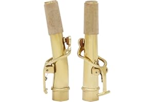2 Pcs Soprano Saxophone Straight Neck Curved Neck Mouthpiece Vintage Brass Sax Necks for Practice and Soprano Saxophone Neck