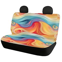 Semiouray Tie-Dye Rainbow Print Luxurous 3 Pcs Car
