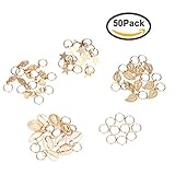 Jaciya 50pcs Gold Hair Braid Hair Pins Ring Shell Hands Leaves Star Pendant Rings Set Hair Clip Headband Hair Accessories