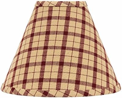 Home Collection by Raghu Check Barn Red and Nutmeg Lampshade, 14"