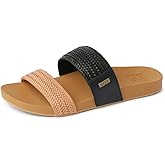 REEF Vista Braid II Women's Fashion Slide Sandal, Vegan Leather Strap, Ultra Soft Cushion Footbed