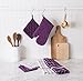 DII Basic Terry Collection Quilted 100% Cotton, Potholder, Eggplant, 3 Piece