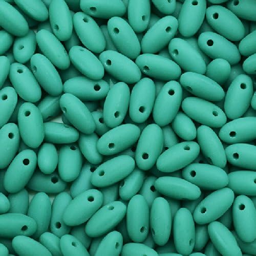 Rizo Czech Glass Drop Seed Beads 6x2.5mm - Jade Matted 10 Grams