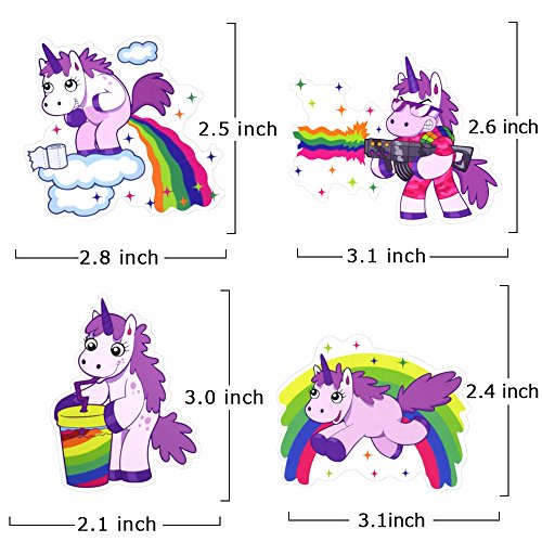 50 Pcs Unicorns Laptop Stickers, Car Bumper Stickers for Motorcycle Luggage Vinyl Graffiti Bomb Decal Skateboards Snowboard Awesome Travel Sticker Pack