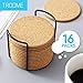 Cork Coasters 16 Pcs with Metal Holder (Designed in USA) Thick Absorbent Natural Rustic Bar Table Cup Coasters for Drinks Bar Glass