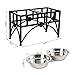 PawHut Elevated Dog Bowls, Double Stainless Steel Heavy Duty Dog Food Bowl Elevated Pet Feeding Station, 10.5
