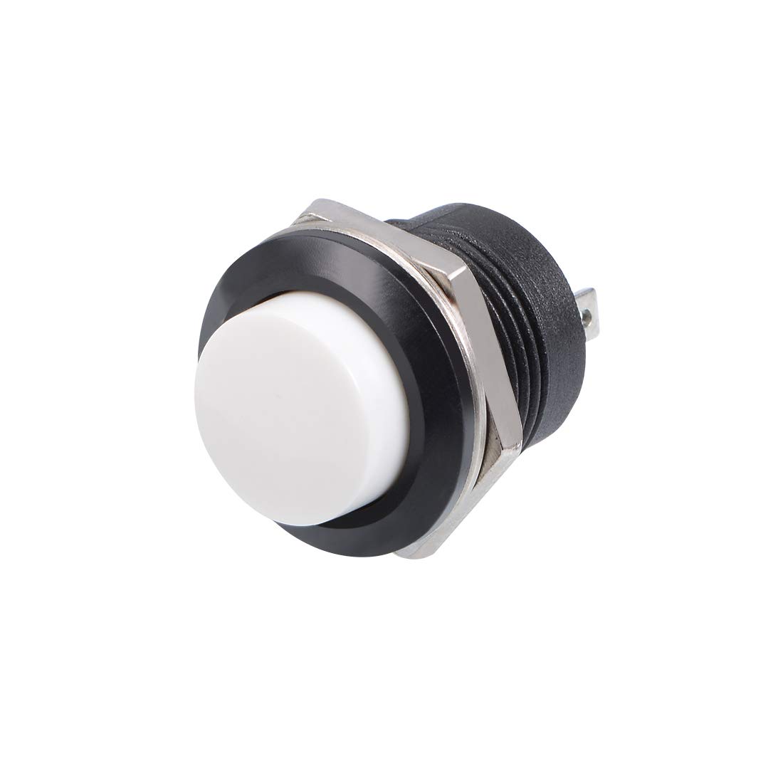 sourcing map 5Pcs,16mm White Momentary Push Button Switch Round Raised Button R13-507 SPST NO