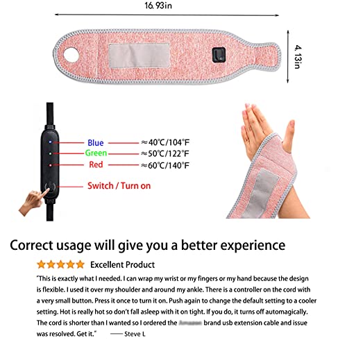 Fanwer Wrist Heating Pad, Wrist Warmer Electric Heating Pad for Wrist