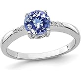 Gem And Harmony 1.00 Carat (ctw) Tanzanite Solitaire Ring in Sterling Silver