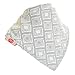 Zippy Fun Baby and Toddler Bandana Bib - Absorbent 100% Cotton Front Drool Bibs with Adjustable Snaps (4 Pack Gift Set) Unisex Grey and White