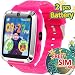 TURNMEON Smart Watch for Kids- [SIM Card Include] Kids Smartwatch Phone with 12/24 H, Valentines Gift for Kids,Toddler Game Electronic Wrist Watch SOS Gizmos Camera Birthday【Extra 2 Battery】- Pink primary