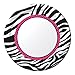 8-Count Round Paper Dinner Plates, Pink Zebra Boutique