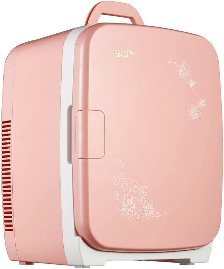 The harvest season- 15L Pink Car Refrigerator, Mini Fridge Car Dual-use Hot And Cold Dual Use Rapid Cooling 220V AC / 12V DC