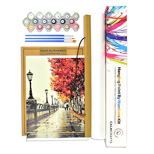 CALM CRAFTS Malen nach Zahlen für Erwachsene oder Kinder, DIY Malerei Kit mit Holz Hängerahmen, Farben und Pinsel, 40,6… – Bild 6