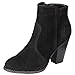 Breckelle's Heather-34W Faux Suede Chunky Heel Synthetic Ankle Boots for Women, Black Suede, 7