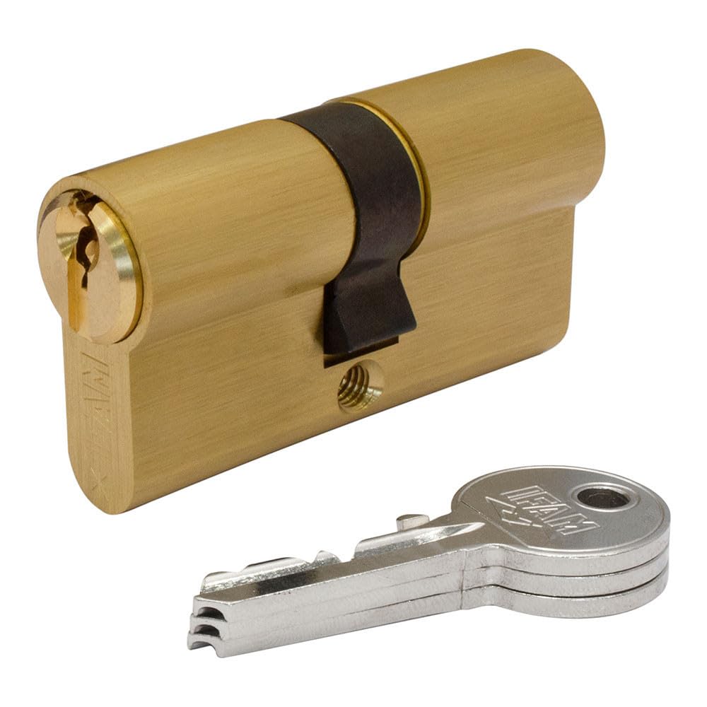 Cylinder F5S4040L Brass 80 mm (40+40 mm) Long CAM 15 mm. with 3 SERRETA Keys IFAM