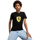 Puma Unisex-Child Scuderia Ferrari Graphic T-Shirt, Coloured Big Shield Puma Black SS25, Small