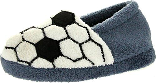 Static Boys All Star Sports Football Basketball Baseball Soccer Slippers,Grey Soccer,7/8