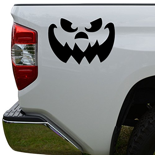 Jack O Lantern Face Halloween Die Cut Vinyl Decal Sticker For Car Truck Motorcycle Window Bumper Wall Decor Size- [6 inch/15 cm] Wide Color- Matte Black