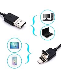 HD Endoscopio de limpieza, 2 en 1 USB Oreja Scope cámara de inspección visual cuchara para OTG Android teléfonos y PC