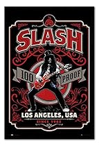 Slash Whiskey Label Poster Magnetic Notice Board Black Framed - 96.5 x 66 cms (Approx 38 x 26 inches)