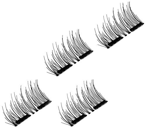3D Magnetic Eyelashes by TrimDish, Reusable False Eyelashes for Natural Look (4 Pieces), No Glue Required Fake Mink Lashes