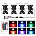 LemonBest Set of 4 Remote Control 36 LED Submersible Lamp Underwater Aquarium Spot Light Multi-color Decoration for Fish tank Swimming Pool Garden Pond
