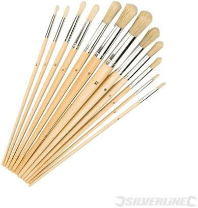 Silverline Artists Paint Brush Set 12pce Round Tips (868848), Multicolour - Image 3
