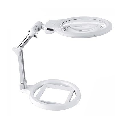 Lente D Ingrandimento Da Tavolo Con 2 Led Luce Illuminato