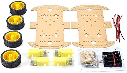 RoboGets Smart Car Chassis Tracing Car With Belt Encoder And Strong Magneto (Arduino Compatible)