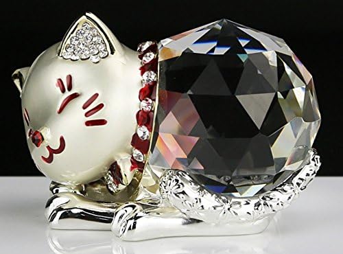 Optical Crystal Prism Silver Kitty Cat Figurine 3.5"